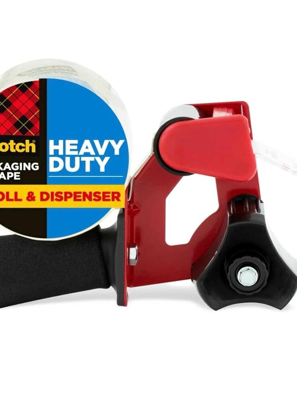 Scotch Heavy Duty Red Packing Tape Dispenser with Clear Tape